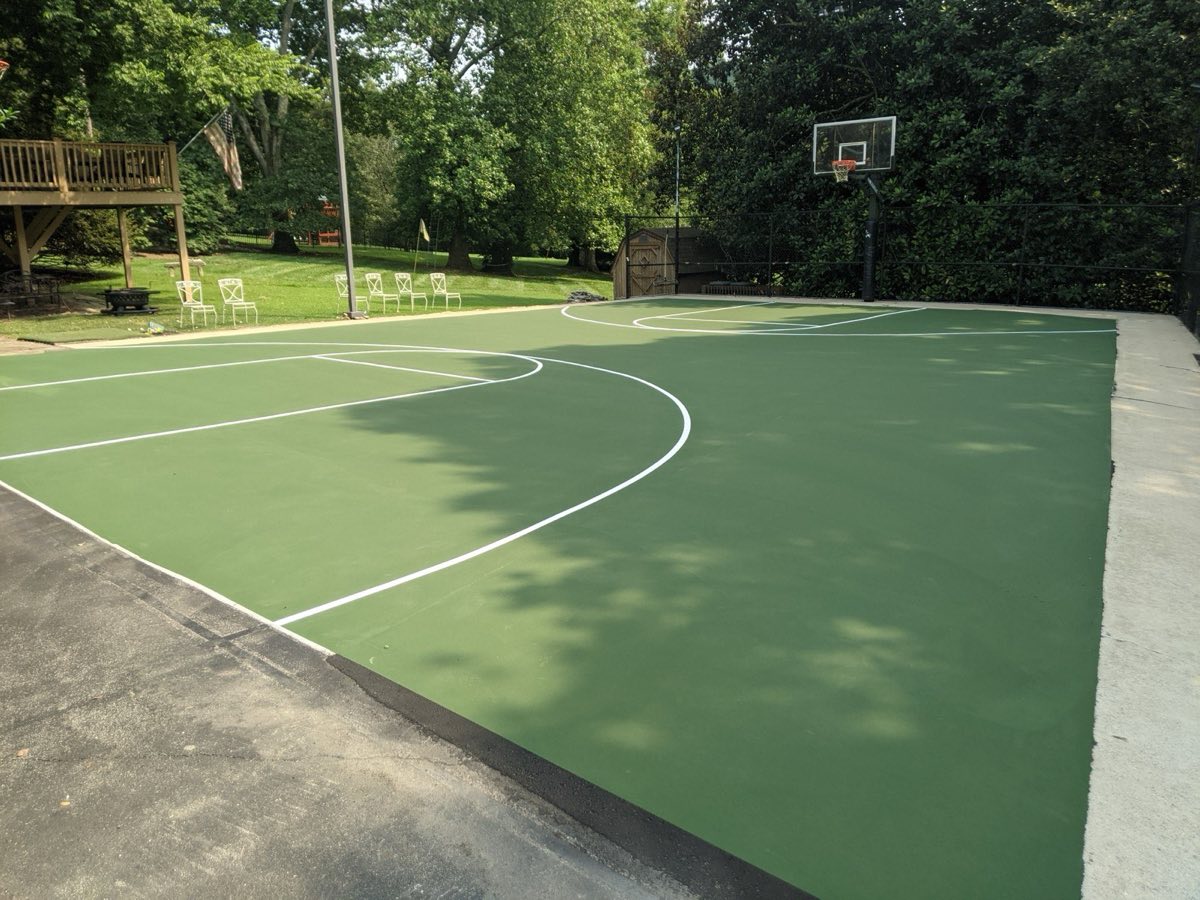 Finished outdoor basketball court